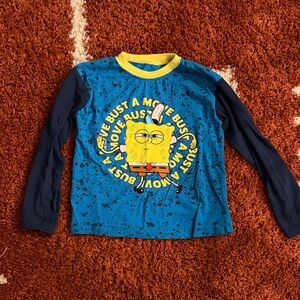Blue and Yellow SpongeBob SquarePants Kids Long Sleeve Shirt